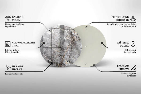 Sottobicchiere in vetro per candele tombali con finitura effetto pietra