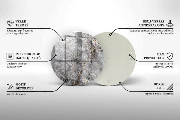 Sottobicchiere in vetro per candele tombali con finitura effetto pietra