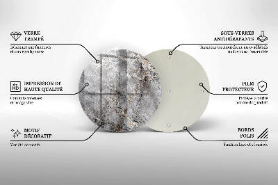 Sottobicchiere in vetro per candele tombali con finitura effetto pietra