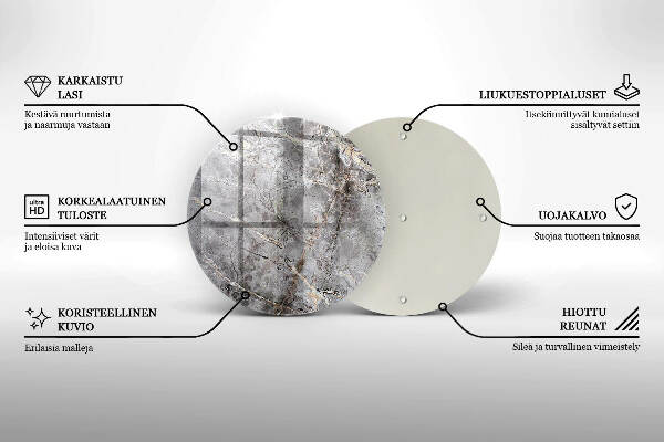 Sottobicchiere in vetro per candele tombali con finitura effetto pietra