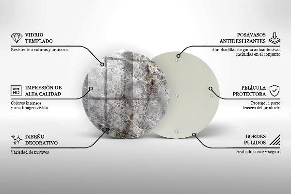 Sottobicchiere in vetro per candele tombali con finitura effetto pietra