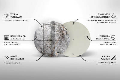 Sottobicchiere in vetro per candele tombali con finitura effetto pietra