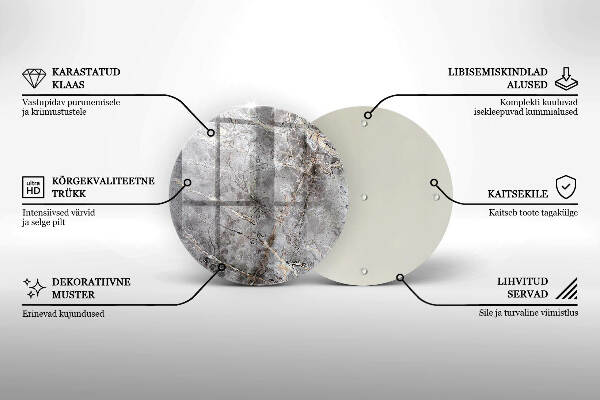Sottobicchiere in vetro per candele tombali con finitura effetto pietra