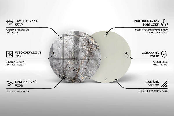 Sottobicchiere in vetro per candele tombali con finitura effetto pietra