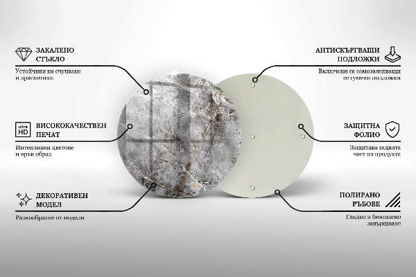 Sottobicchiere in vetro per candele tombali con finitura effetto pietra