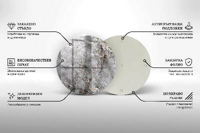 Sottobicchiere in vetro per candele tombali con finitura effetto pietra