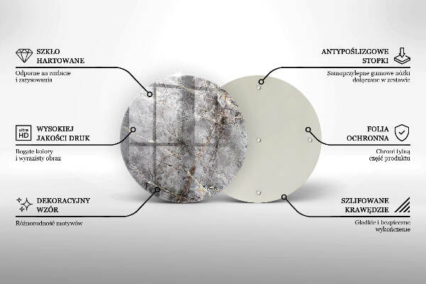 Sottobicchiere in vetro per candele tombali con finitura effetto pietra