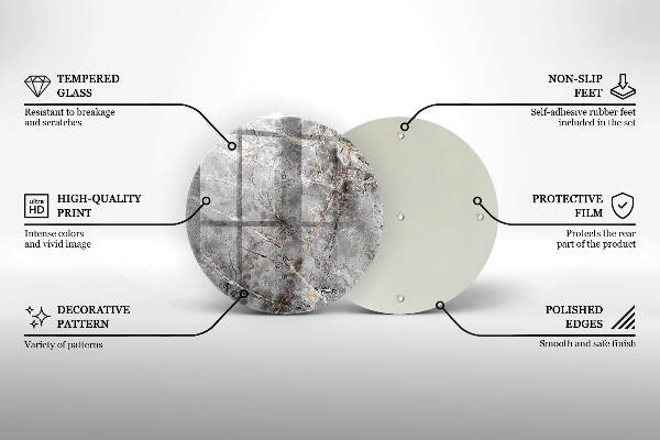 Sottobicchiere in vetro per candele tombali con finitura effetto pietra