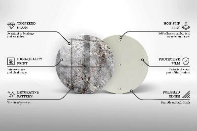 Sottobicchiere in vetro per candele tombali con finitura effetto pietra