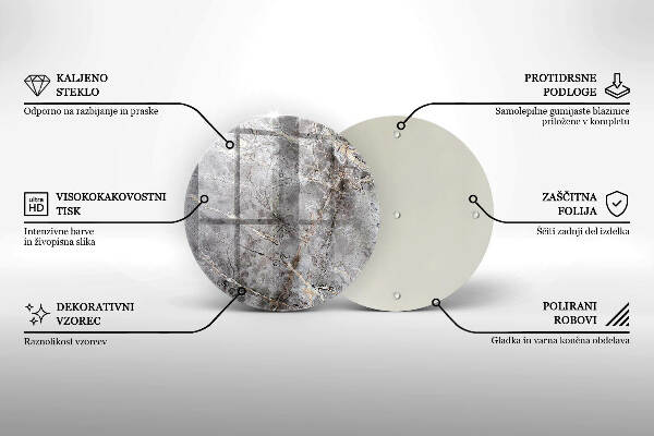 Sottobicchiere in vetro per candele tombali con finitura effetto pietra