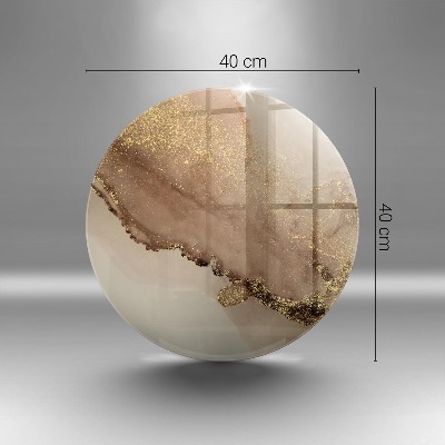 Piatto in vetro per candele con motivo oro astratto