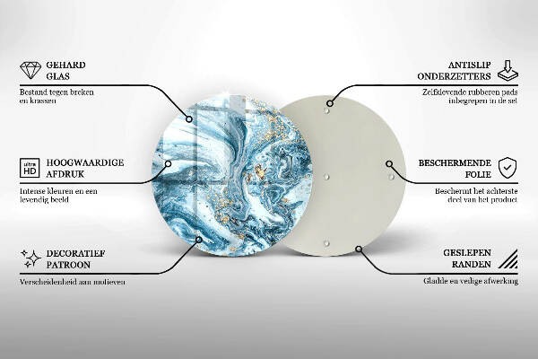 Sottobicchiere in vetro per candele tombali con struttura decorativa in oro