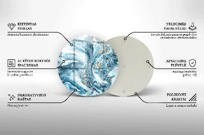 Sottobicchiere in vetro per candele tombali con struttura decorativa in oro