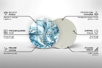 Sottobicchiere in vetro per candele tombali con struttura decorativa in oro