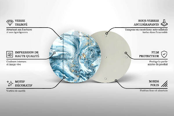 Sottobicchiere in vetro per candele tombali con struttura decorativa in oro