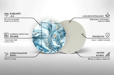 Sottobicchiere in vetro per candele tombali con struttura decorativa in oro