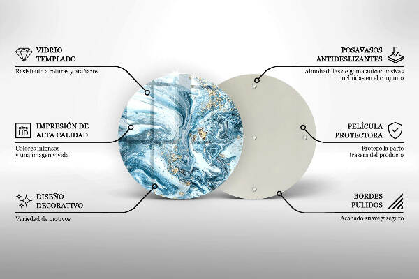 Sottobicchiere in vetro per candele tombali con struttura decorativa in oro