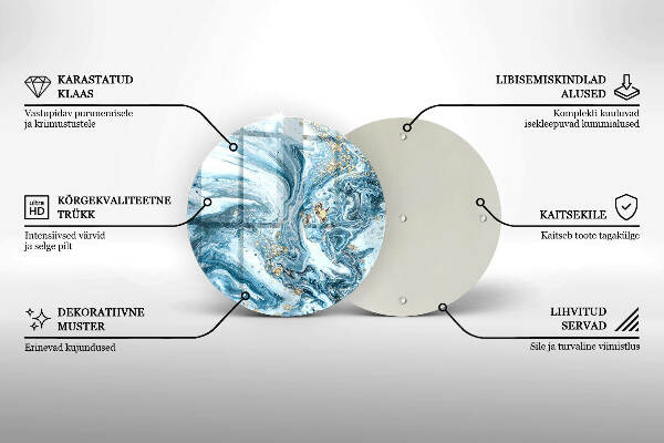 Sottobicchiere in vetro per candele tombali con struttura decorativa in oro
