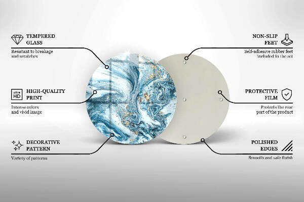 Sottobicchiere in vetro per candele tombali con struttura decorativa in oro