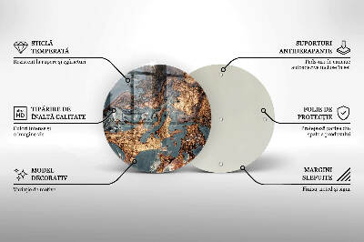 Piatto in vetro per candele con finitura dorata a effetto struttura rocciosa