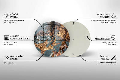 Piatto in vetro per candele con finitura dorata a effetto struttura rocciosa