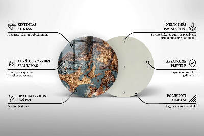 Piatto in vetro per candele con finitura dorata a effetto struttura rocciosa
