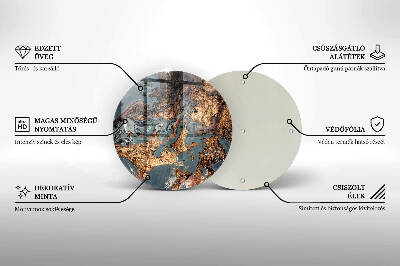 Piatto in vetro per candele con finitura dorata a effetto struttura rocciosa