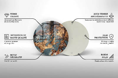 Piatto in vetro per candele con finitura dorata a effetto struttura rocciosa