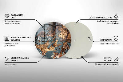 Piatto in vetro per candele con finitura dorata a effetto struttura rocciosa