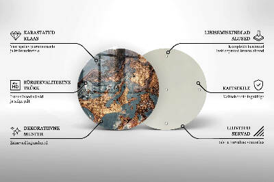 Piatto in vetro per candele con finitura dorata a effetto struttura rocciosa