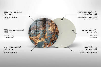 Piatto in vetro per candele con finitura dorata a effetto struttura rocciosa