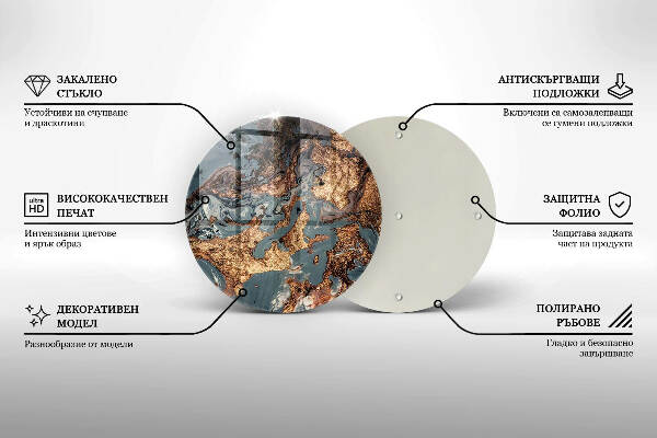 Piatto in vetro per candele con finitura dorata a effetto struttura rocciosa