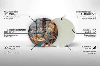 Piatto in vetro per candele con finitura dorata a effetto struttura rocciosa
