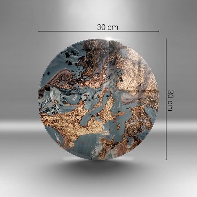 Piatto in vetro per candele con finitura dorata a effetto struttura rocciosa