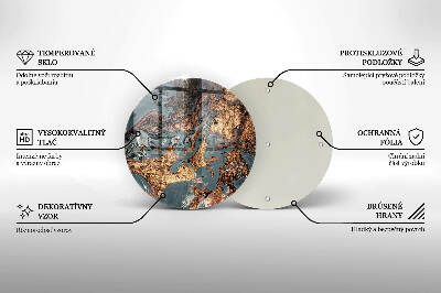 Piatto in vetro per candele con finitura dorata a effetto struttura rocciosa