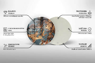 Piatto in vetro per candele con finitura dorata a effetto struttura rocciosa