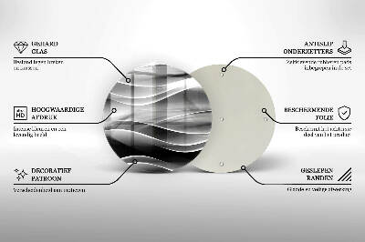 Sottobicchiere in vetro per candele tombali con motivo di linee astratte delicate