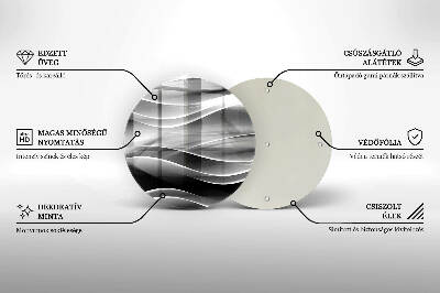 Sottobicchiere in vetro per candele tombali con motivo di linee astratte delicate