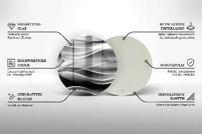 Sottobicchiere in vetro per candele tombali con motivo di linee astratte delicate