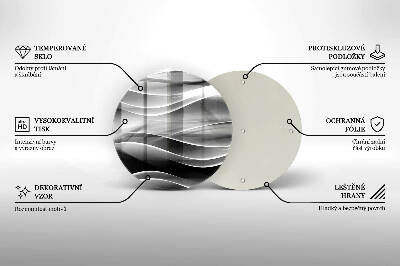 Sottobicchiere in vetro per candele tombali con motivo di linee astratte delicate
