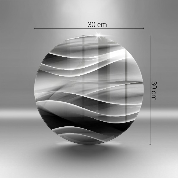 Sottobicchiere in vetro per candele tombali con motivo di linee astratte delicate
