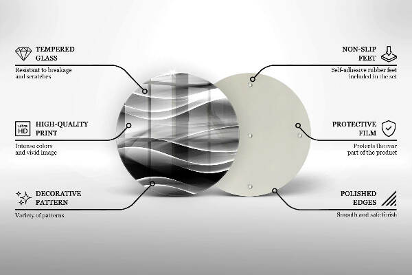 Sottobicchiere in vetro per candele tombali con motivo di linee astratte delicate