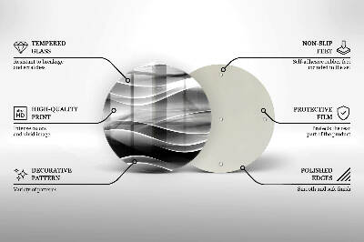Sottobicchiere in vetro per candele tombali con motivo di linee astratte delicate