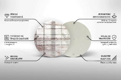 Piatto in vetro per candele con motivo di vecchie assi di legno