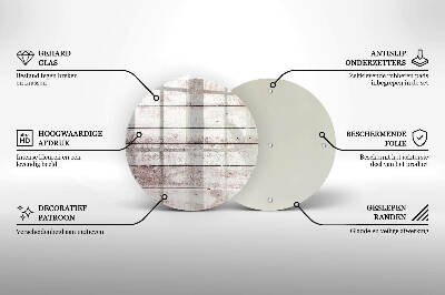 Piatto in vetro per candele con motivo di vecchie assi di legno