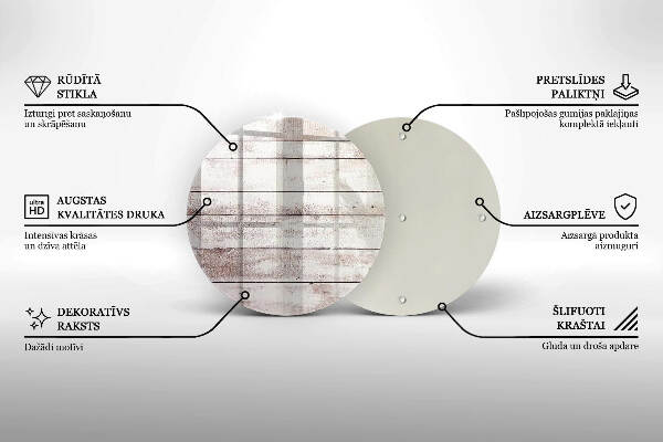 Piatto in vetro per candele con motivo di vecchie assi di legno