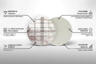 Piatto in vetro per candele con motivo di vecchie assi di legno