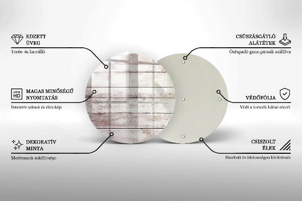 Piatto in vetro per candele con motivo di vecchie assi di legno