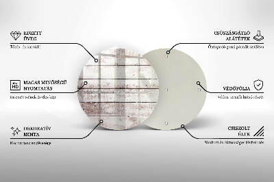 Piatto in vetro per candele con motivo di vecchie assi di legno