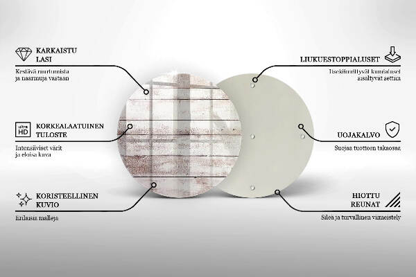 Piatto in vetro per candele con motivo di vecchie assi di legno